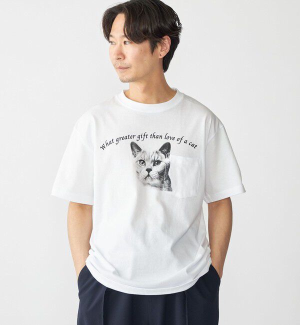 SHIPS「【WEB限定/SHIPS別注】Regency Works: キャット ポケット Tシャツ」|Tシャツ・カットソー|