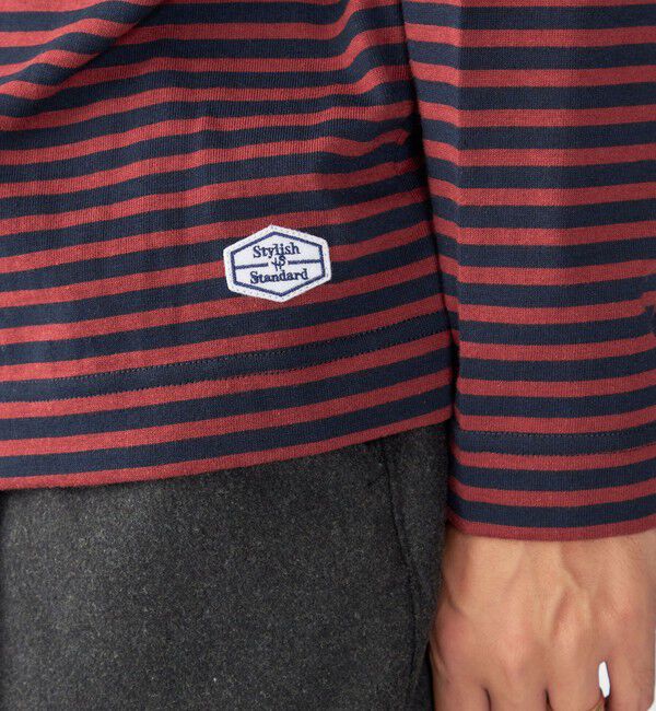 SHIPS「【WEB限定】SHIPS: バスク ボーダー ボートネック ワンポイントワッペン ロングスリーブ Tシャツ」|Tシャツ・カットソー|