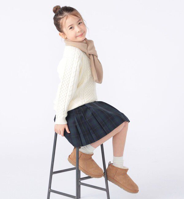 SHIPS KIDS「SHIPS KIDS:100～130cm /〈洗濯機可能〉ケーブル ニット」|ニット・セーター|