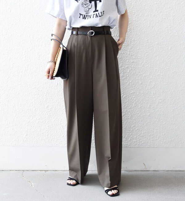 SHIPS any「《一部追加予約》SHIPS any:〈手洗い可能〉2タック ワイド パンツ」|スラックス|