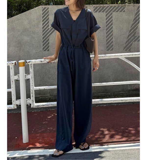 OUTDOOR PRODUCTS Usual Things「追加3 ダブルポケットVネックオールインワン」|オールインワン|ネイビー