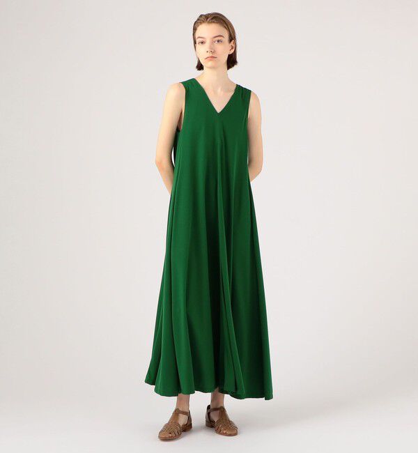 CABaN「キュプラポリエステルスムース Vネックワンピース」|ワンピース|