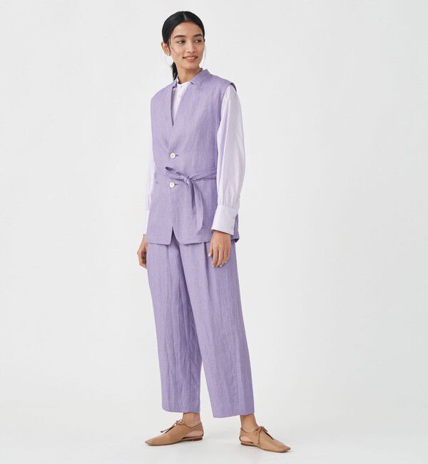 MACPHEE「 ヘンプツイル タックテーパードパンツ」|その他|