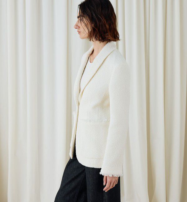 DES PRES「ツイストヤーンツイード ショールカラージャケット」|テーラードジャケット|