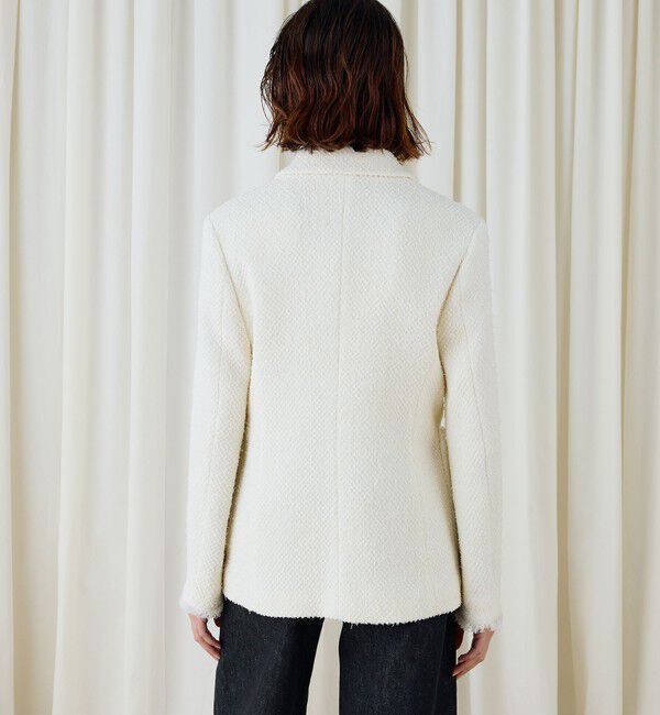 DES PRES「ツイストヤーンツイード ショールカラージャケット」|テーラードジャケット|