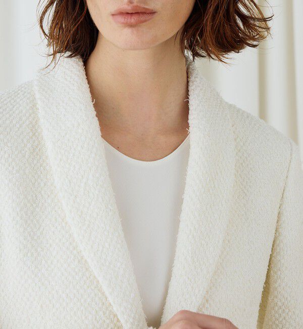 DES PRES「ツイストヤーンツイード ショールカラージャケット」|テーラードジャケット|