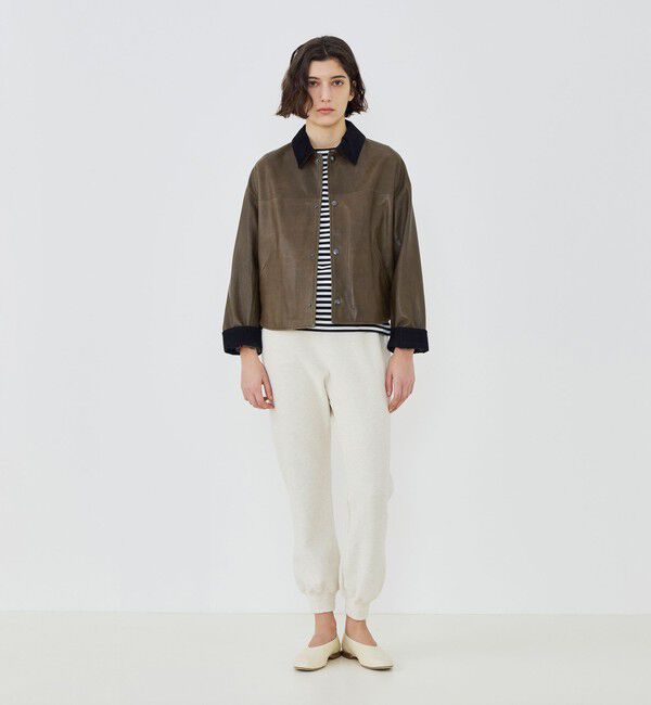 GALERIE VIE「ソフトグレインシープレザー ステンカラーブルゾン」|ブルゾン・スタジャン|