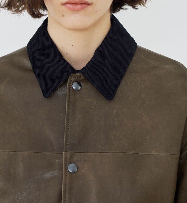 GALERIE VIE「ソフトグレインシープレザー ステンカラーブルゾン」|ブルゾン・スタジャン|