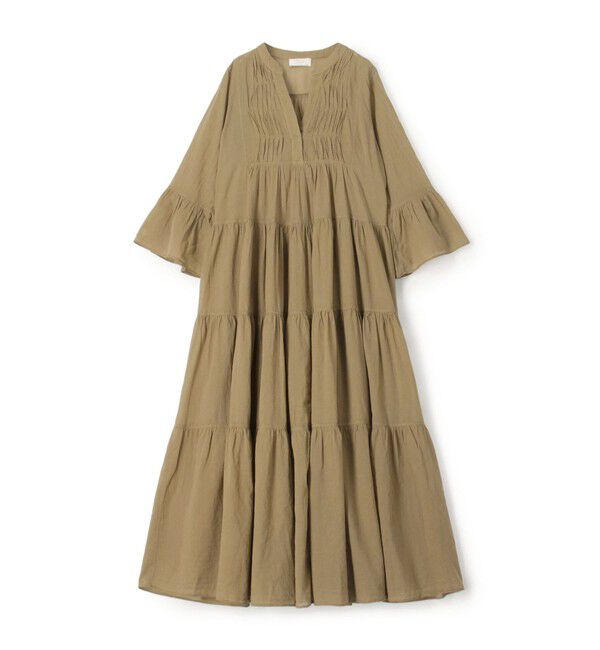 TOMORROWLAND GOODS「 Devotion TWINS AMBER ギャザーティアードワンピース」|ワンピース|55 カーキ