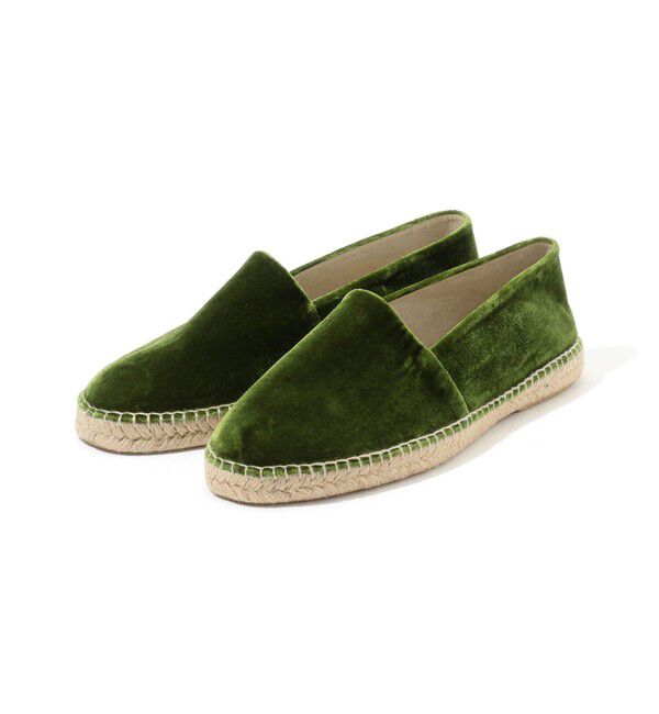 TOMORROWLAND GOODS「Made in ALICANTE コットンレーヨンシルクベルベット エスパドリーユ」|スリッポン|55 グリーン