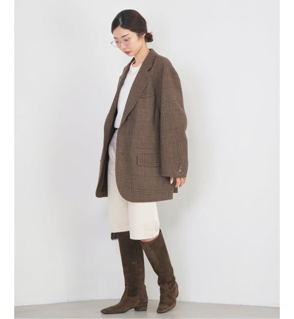 IENA「COUTURE D&rsquo;ADAM/クチュールドアダム BIG JK グレンチェック」|テーラードジャケット|