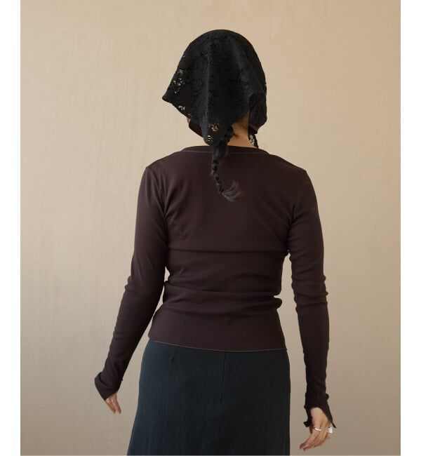 IENA LA BOUCLE「IENA LA BOUCLE コットンリブカーディガン」|カーディガン|