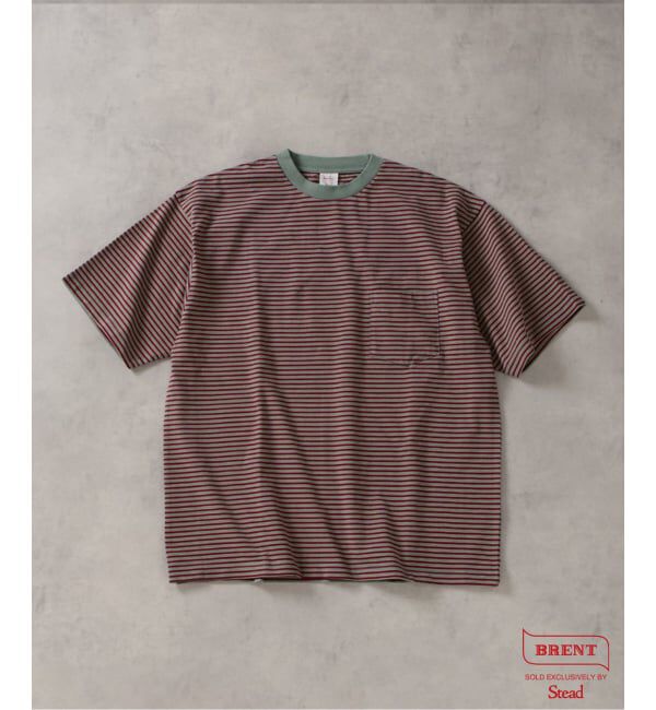 J.S.Homestead「《予約》BRENT / ブレント 別注 ボーダー ポケット Tシャツ 2」|Tシャツ・カットソー|グリーン B