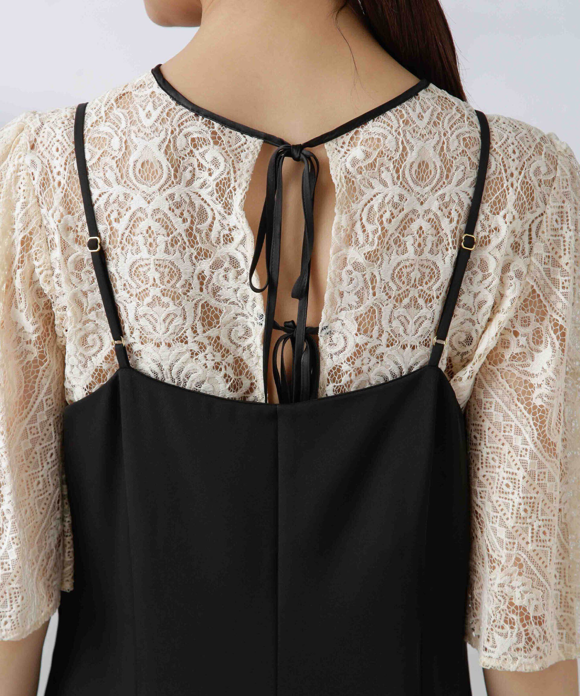 nano･universe「troisiemechaco/パネルレース ダブルクロス 3WAYワンピース」|ワンピース|