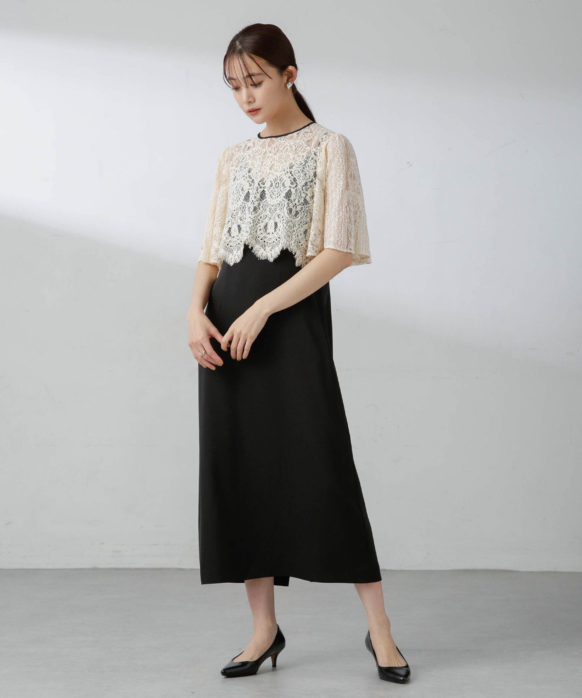 nano･universe「troisiemechaco/パネルレース ダブルクロス 3WAYワンピース」|ワンピース|