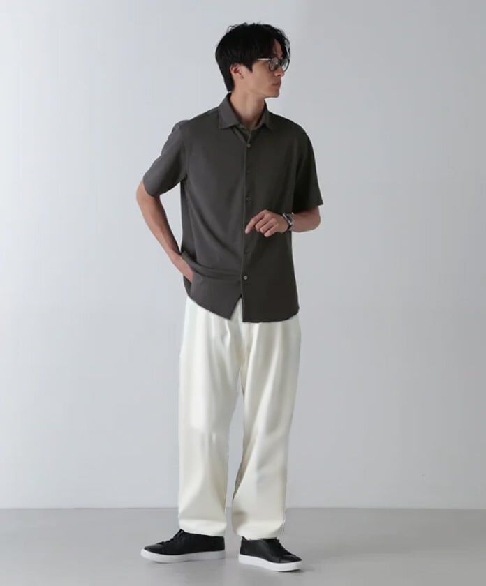 nano･universe「｢N SHIRTS｣AQUA RHYTHM(R)鹿の子シャツ 半袖」|シャツ・ブラウス|