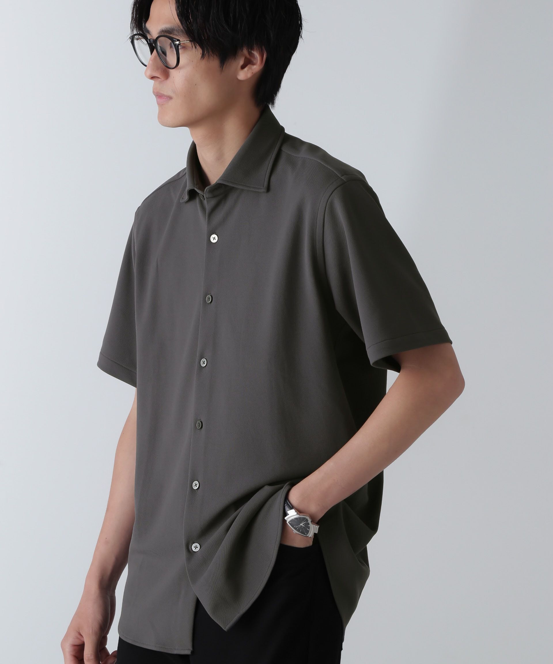 nano･universe「｢N SHIRTS｣AQUA RHYTHM(R)鹿の子シャツ 半袖」|シャツ・ブラウス|