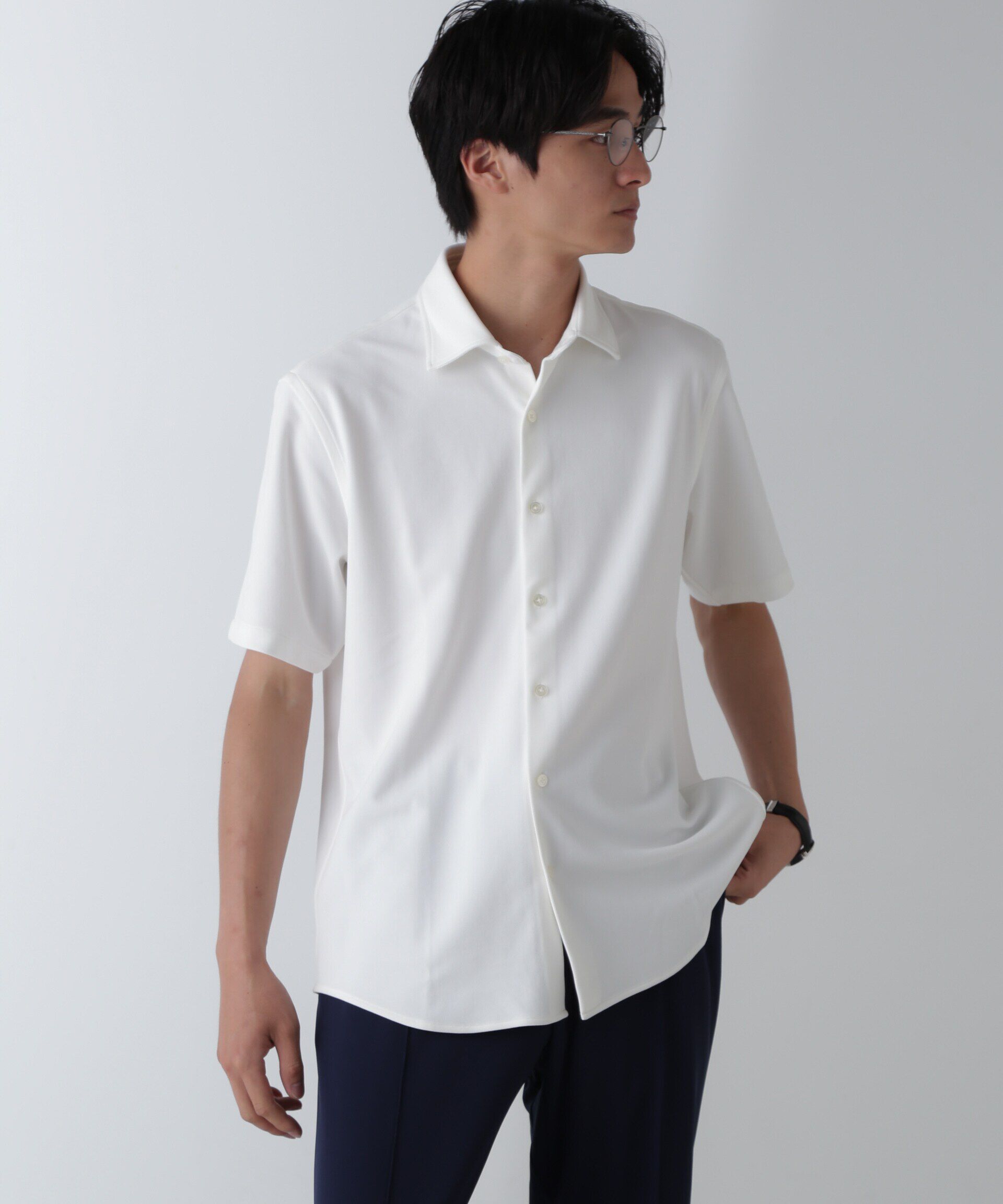 nano･universe「｢N SHIRTS｣AQUA RHYTHM(R)鹿の子シャツ 半袖」|シャツ・ブラウス|