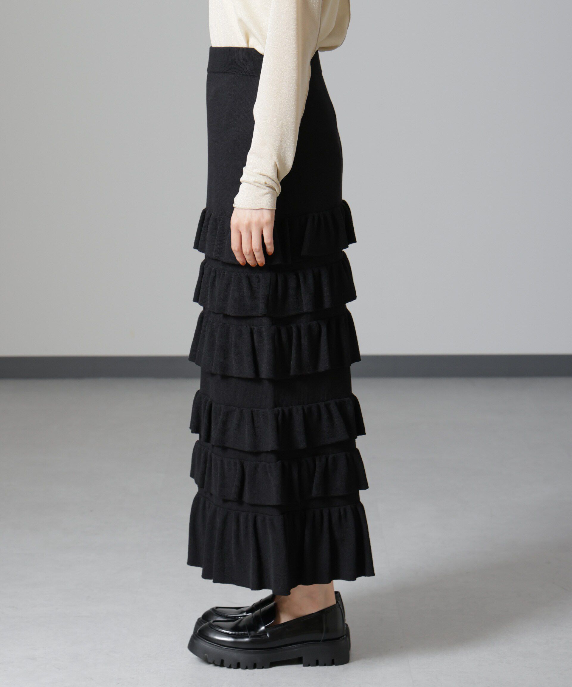 nano･universe「フリルニットスカート」|スカート|