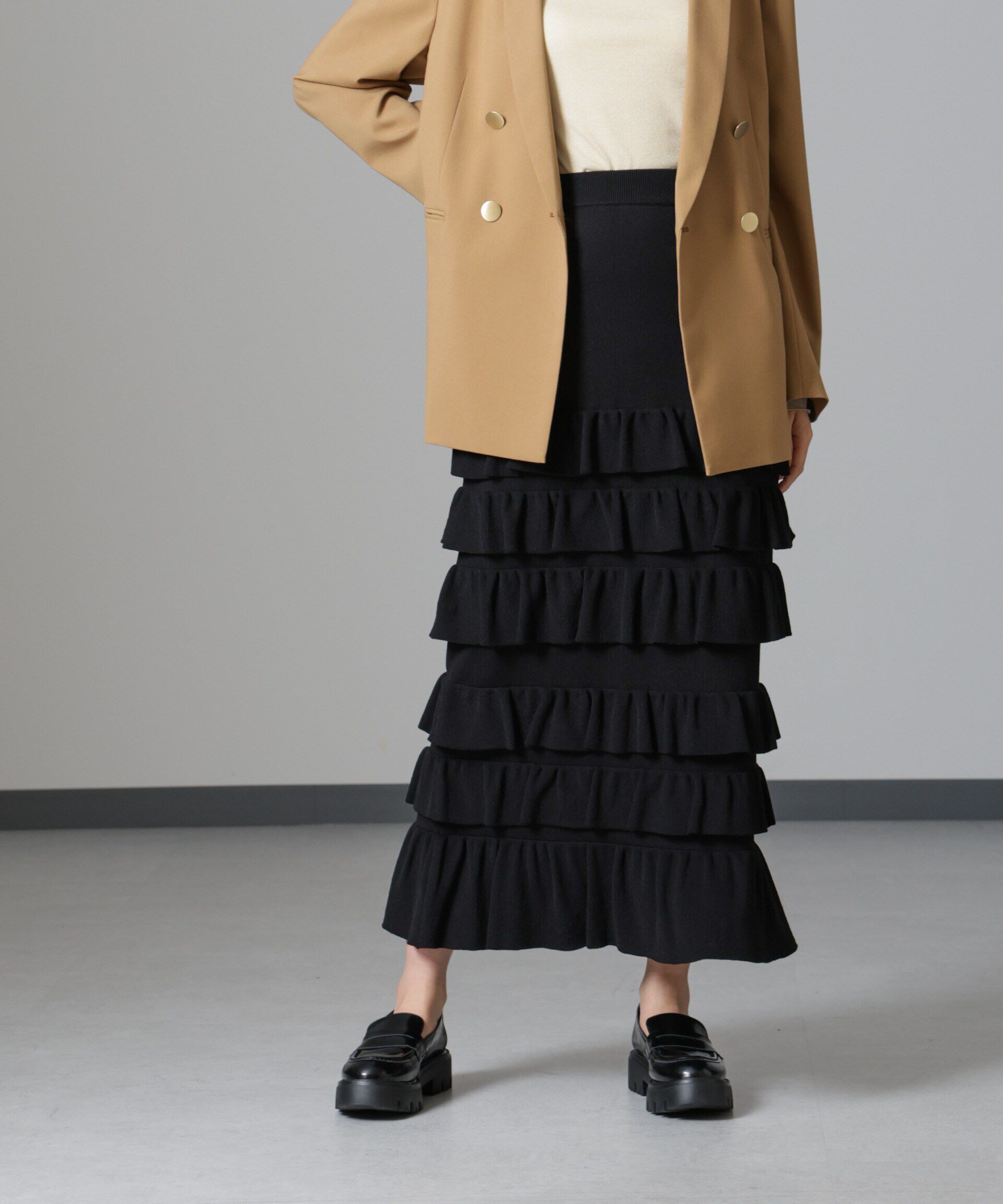 nano･universe「フリルニットスカート」|スカート|