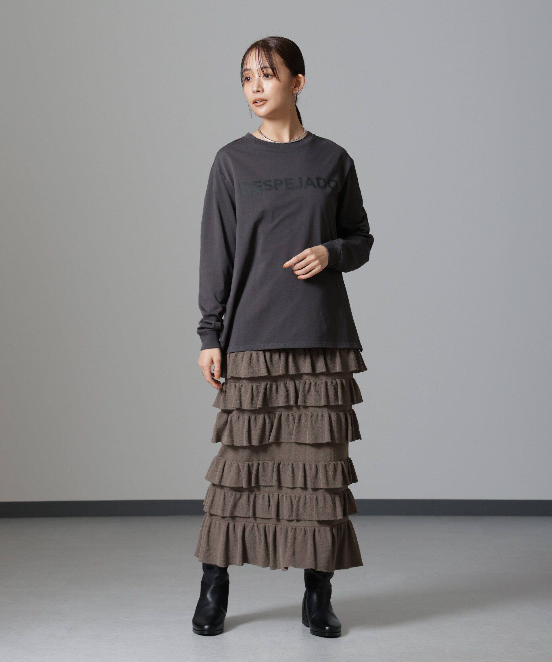 nano･universe「フリルニットスカート」|スカート|