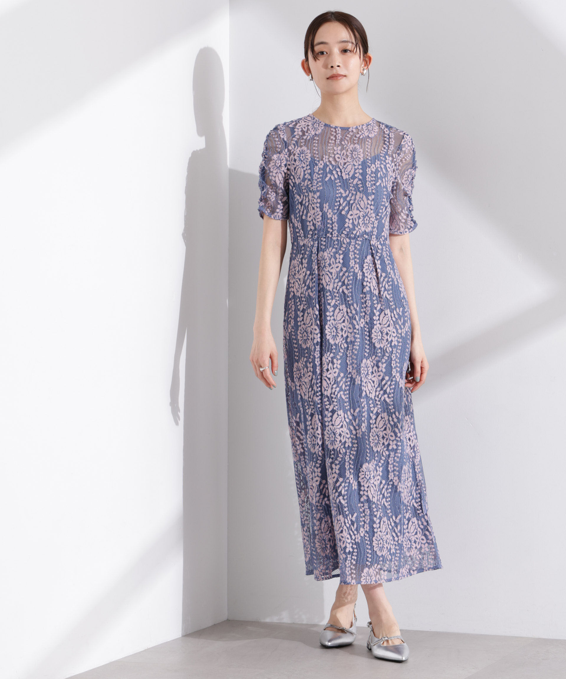 nano･universe「kaene/配色レースエプロンワンピース」|ワンピース|