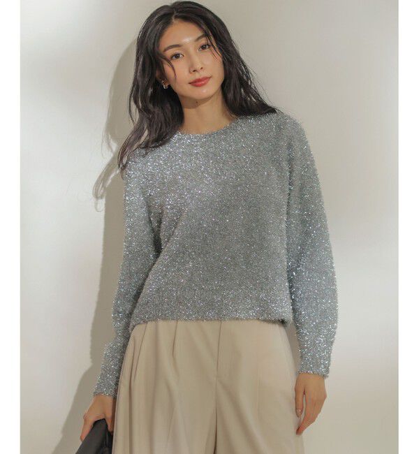 組曲「ラメシャギーニット」|ニット・セーター|シルバー系