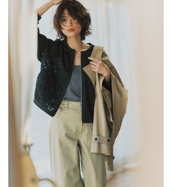 自由区「【SHIHOさん着用・展示会人気No.1・こだわり素材】テープエンブロイダリー ブルゾン」|ブルゾン・スタジャン|