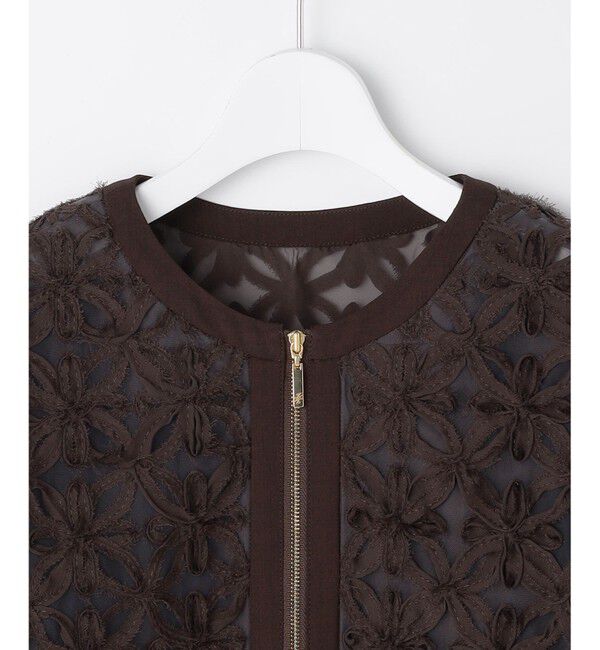 自由区「【SHIHOさん着用・展示会人気No.1・こだわり素材】テープエンブロイダリー ブルゾン」|ブルゾン・スタジャン|