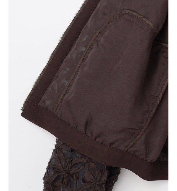 自由区「【SHIHOさん着用・展示会人気No.1・こだわり素材】テープエンブロイダリー ブルゾン」|ブルゾン・スタジャン|