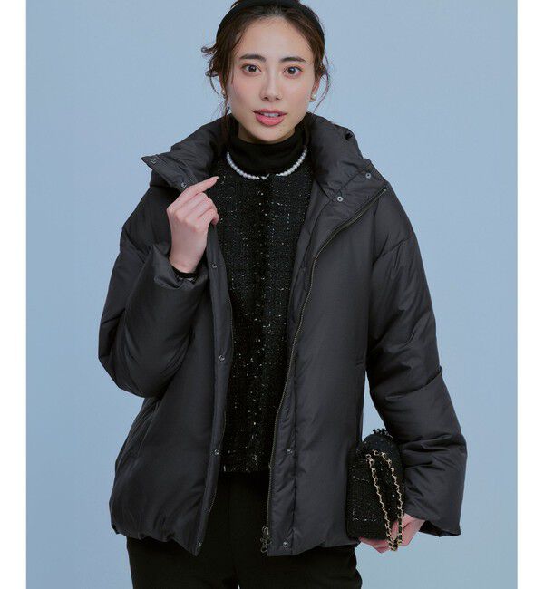 23区「【WEB&一部店舗限定】ステッチレス フーデット ダウン」|ダウン|ブラック系