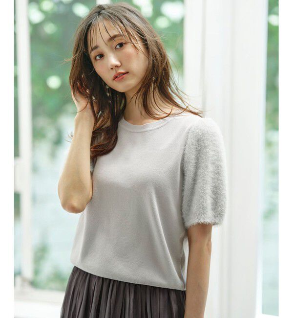 ANY SIS「【洗える】シャギースリーブ ニット」|ニット・セーター|