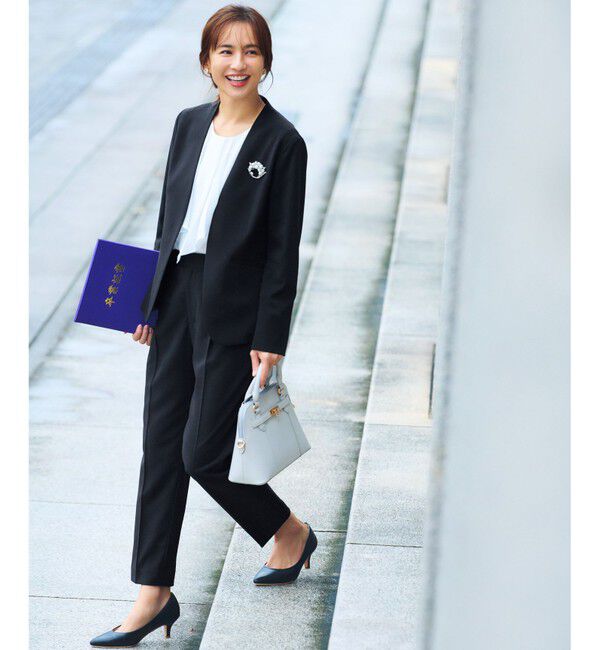 ANY SIS「【洗える】セレモニーダブルクロス カラーレス ジャケット」|ノーカラージャケット|