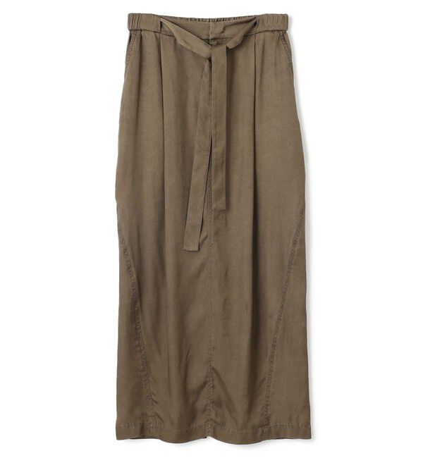 BEIGE,「【洗える】PAWPAW / ウエストリボンタックスカート」|スカート|