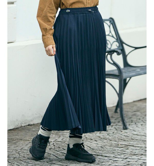 LACOSTE「変形プリーツAラインスカート」|スカート|ネイビー