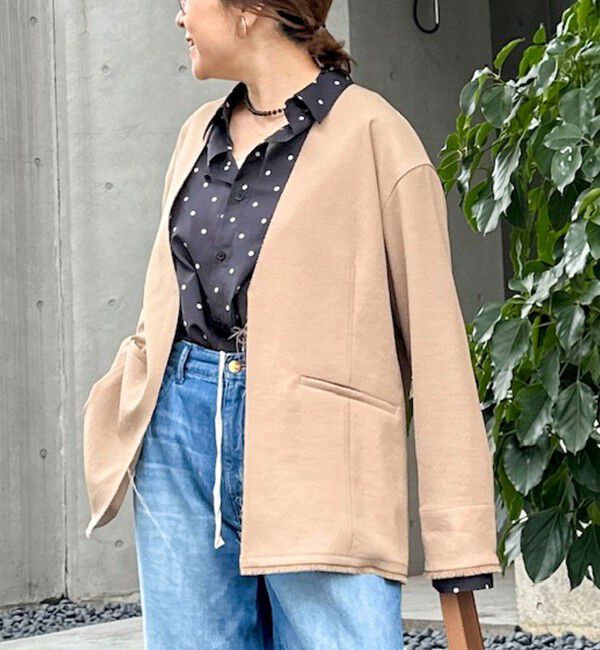 NOLLEY'S「ウォッシャブルFRINGE LIGHT JACKET」|ノーカラージャケット|