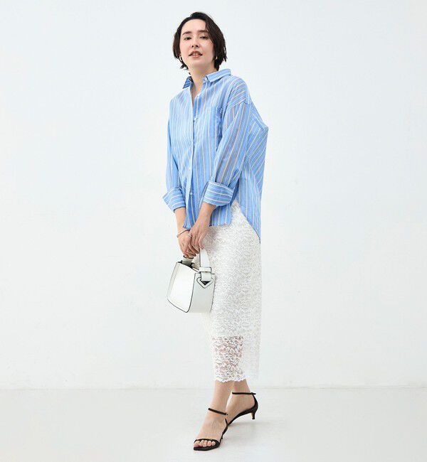 NOLLEY'S sophi「ウォッシャブルMARSALAシアーストライプ3WAYシャツ」|シャツ・ブラウス|
