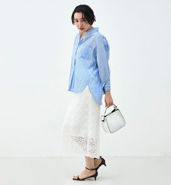 NOLLEY'S sophi「ウォッシャブルMARSALAシアーストライプ3WAYシャツ」|シャツ・ブラウス|