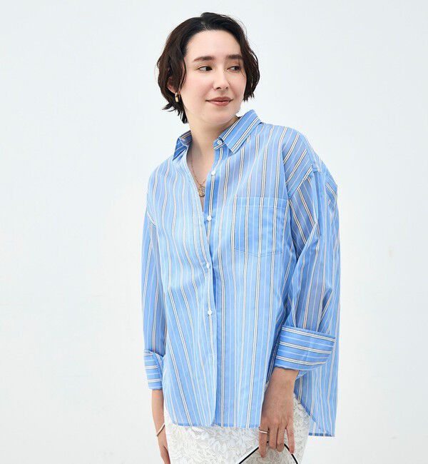 NOLLEY'S sophi「ウォッシャブルMARSALAシアーストライプ3WAYシャツ」|シャツ・ブラウス|