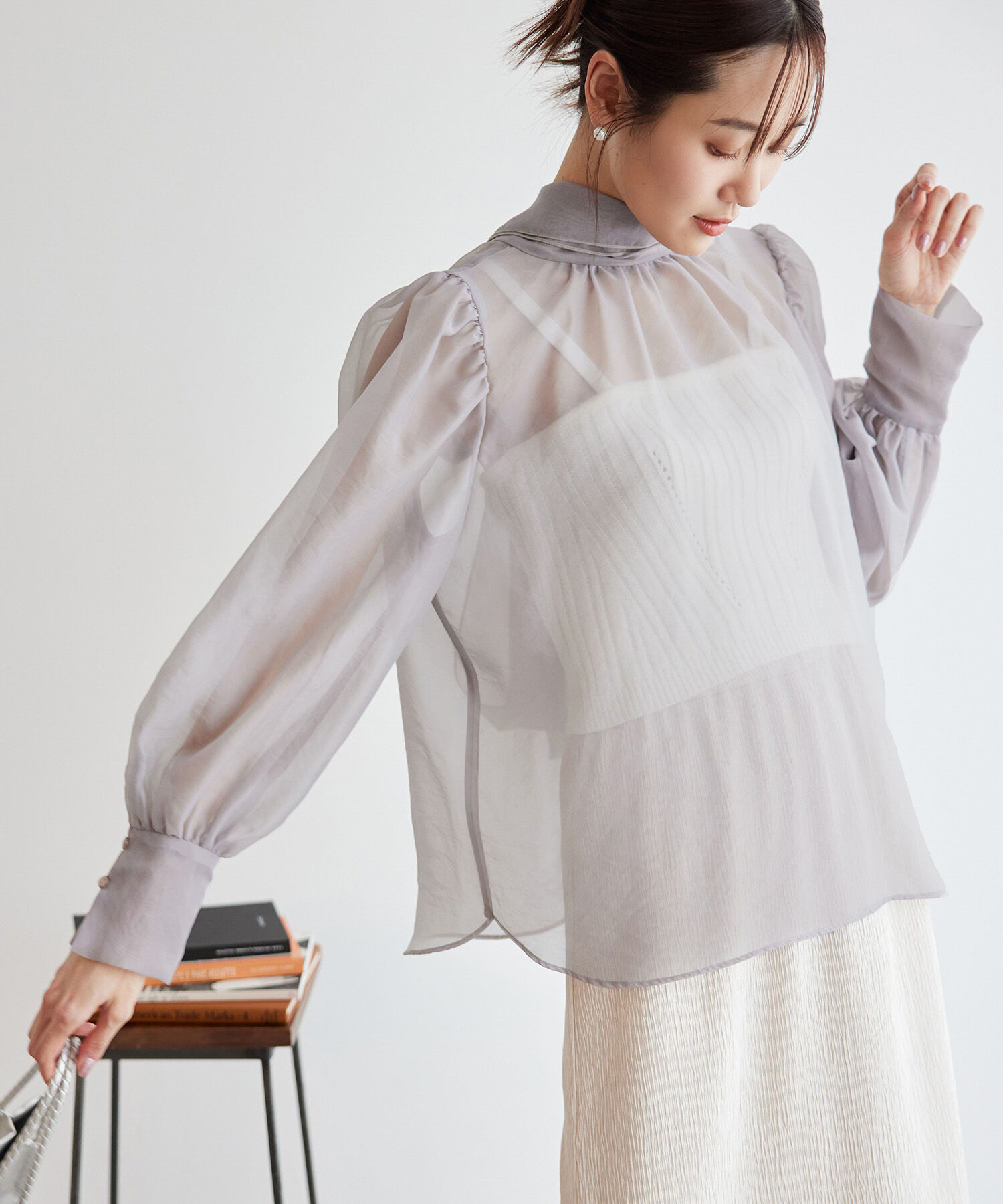 Rope&rsquo;Picnic「2WAY/配色リボンブラウス」|シャツ・ブラウス|ラベンダー(52)