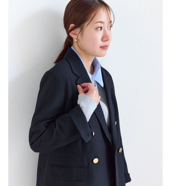 Rope&rsquo;Picnic「【低身長・小柄さんサイズ】クリアツイル金ボタンジャケット/入卒式・セレモニー・セットアップ対応」|テーラードジャケット|