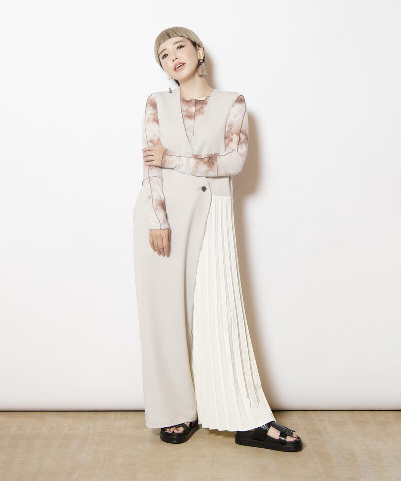  「ラッププリーツオールインワン」|オールインワン|