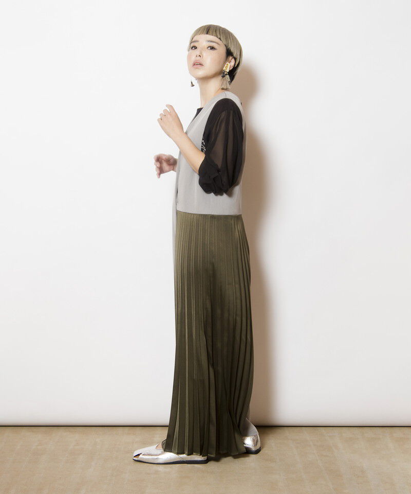  「ラッププリーツオールインワン」|オールインワン|