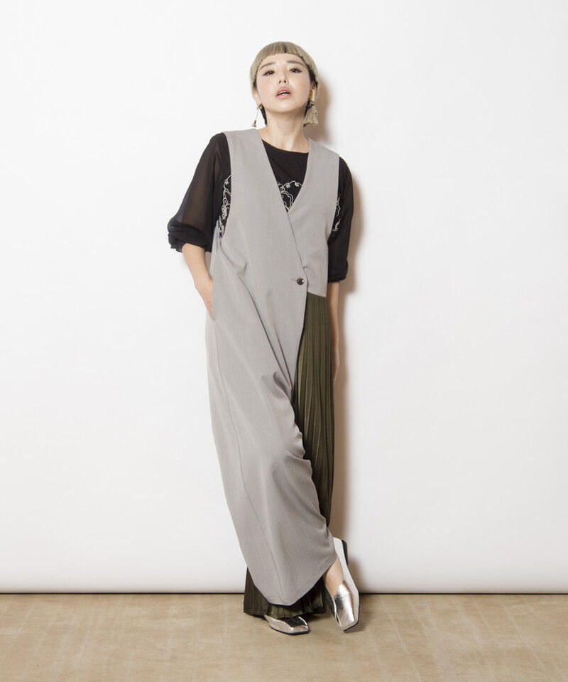  「ラッププリーツオールインワン」|オールインワン|