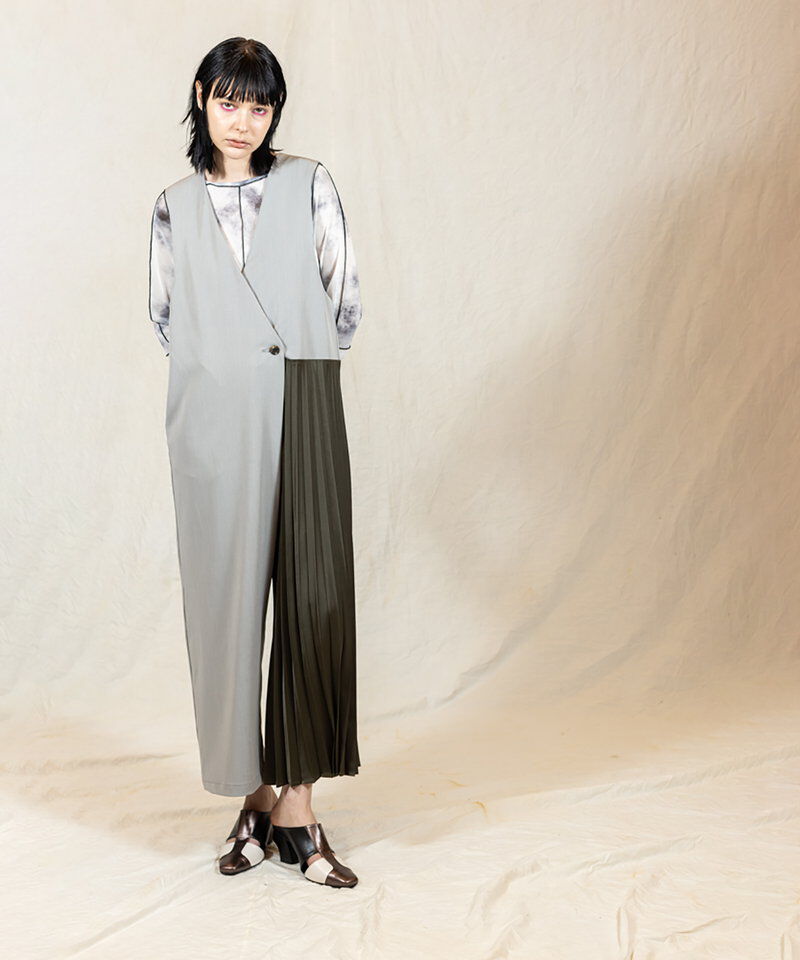  「ラッププリーツオールインワン」|オールインワン|