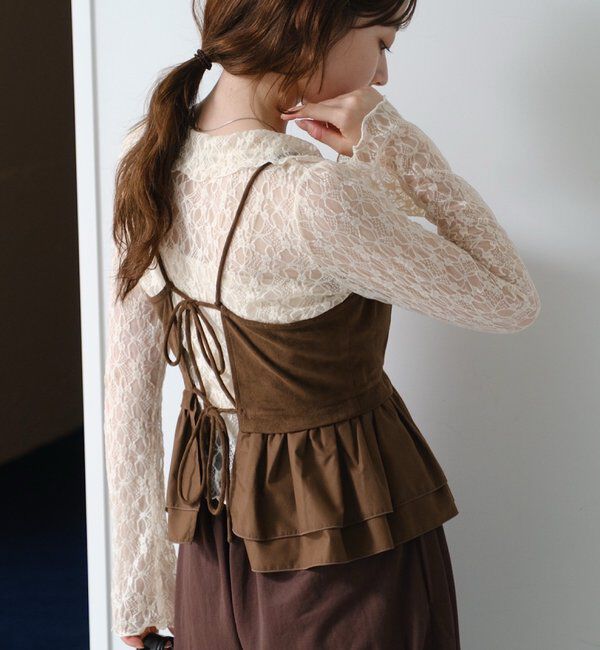  「スウェードペプラムビスチェ」|キャミソール|