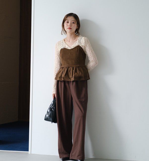  「スウェードペプラムビスチェ」|キャミソール|