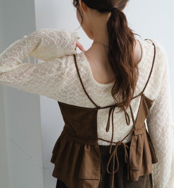  「スウェードペプラムビスチェ」|キャミソール|