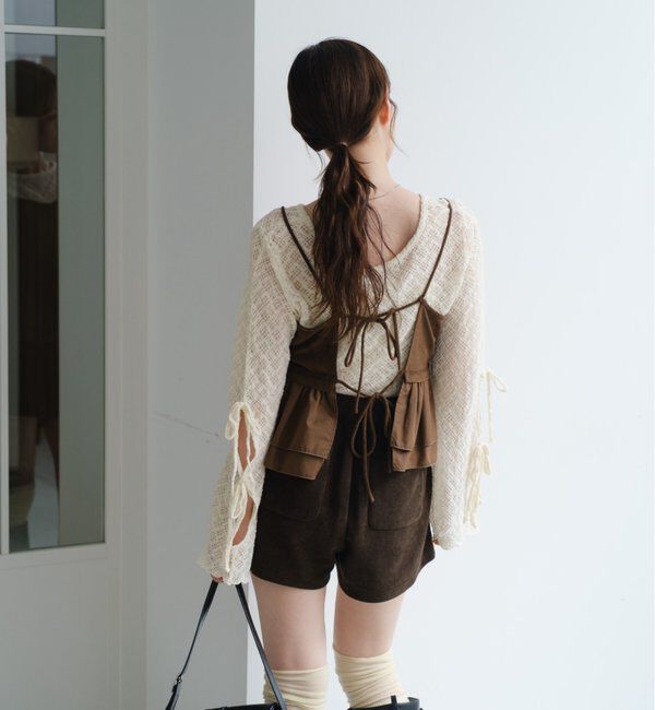  「スウェードペプラムビスチェ」|キャミソール|