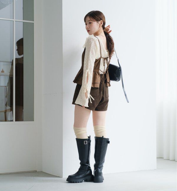  「スウェードペプラムビスチェ」|キャミソール|